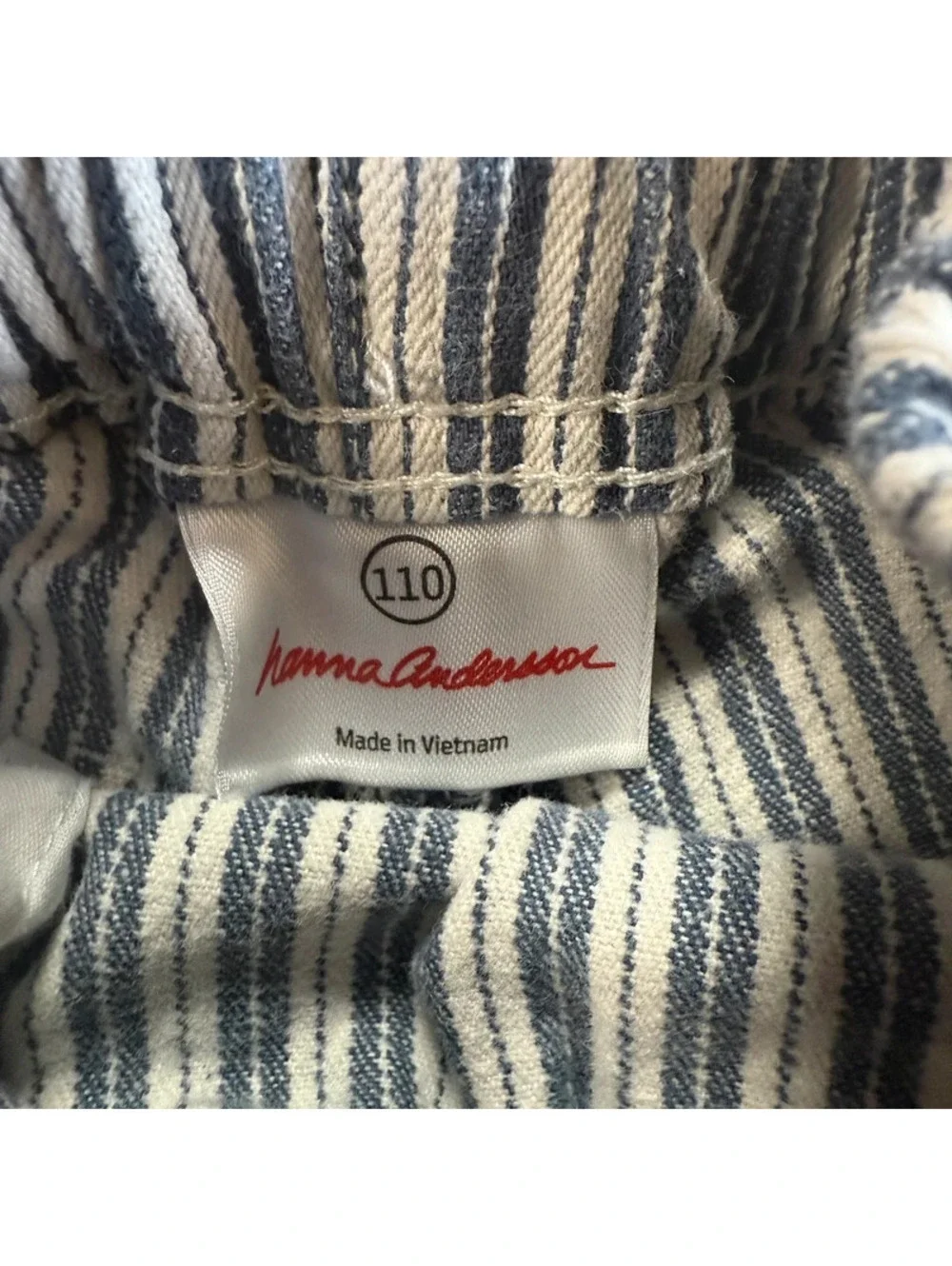 Hanna Andersson Boys Striped Shorts Blue And White Drawstring Size 4/5T